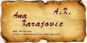 Ana Karajović vizit kartica